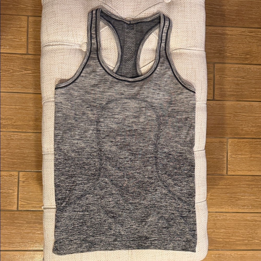 Lululemon Athletica Sweat Life Run For Cheese Gray Space-Dye Racerback Tank